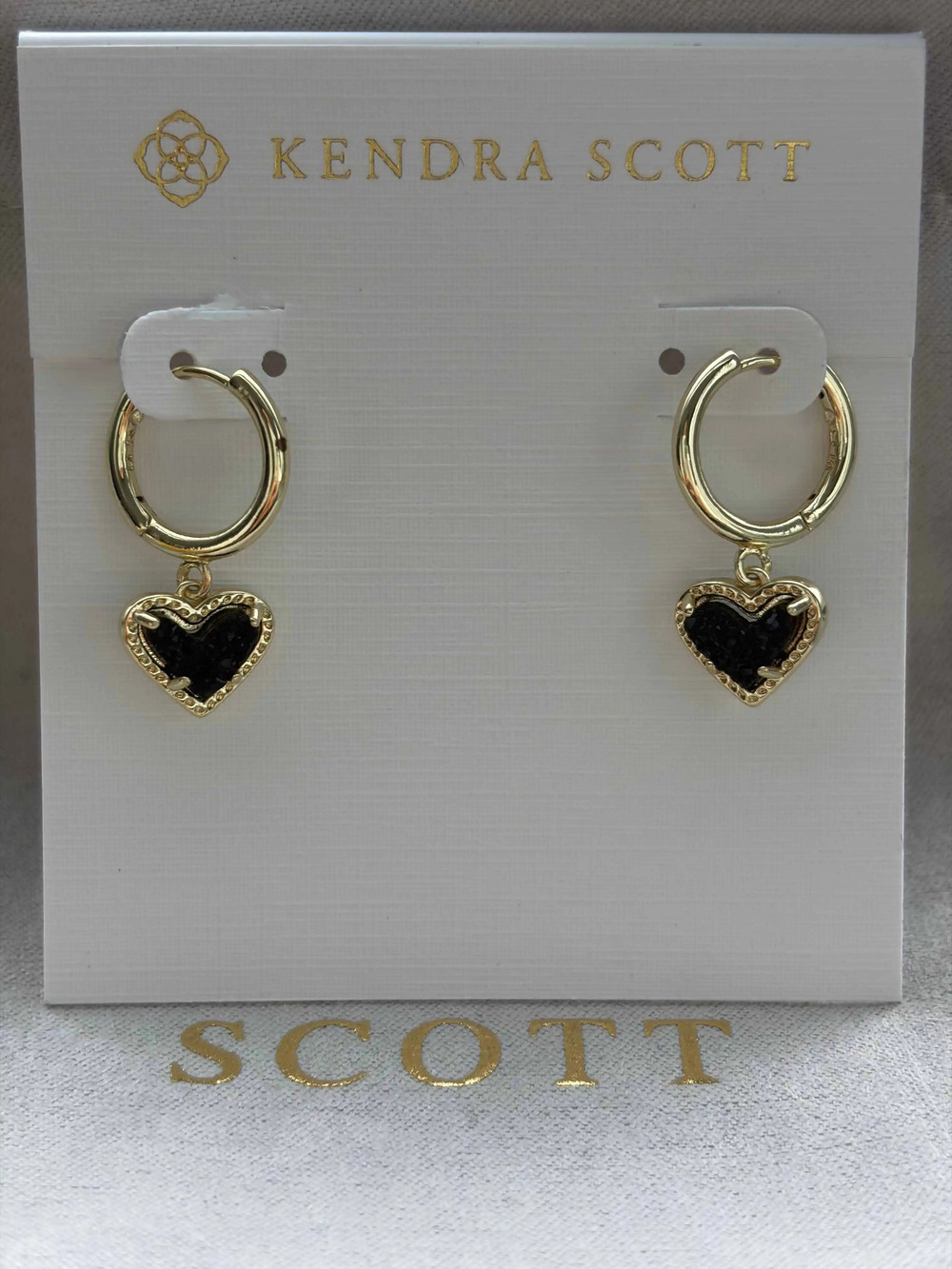 Kendra Scott black heart earrings